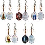 CHAVEIRO OVAL MADEIRA COM ORAÇÃO