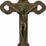 CRUCIFIXO MDF DE MESA COM CRISTO EM METAL 15CM