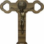 CRUCIFIXO MDF DE MESA COM CRISTO EM METAL 25CM
