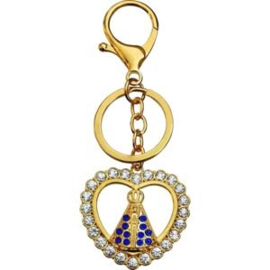 CHAVEIRO NOSSA SENHORA APARECIDA CORAÇÃO COM STRASS IMPORTADO