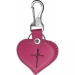 CHAVEIRO COURO - CORAÇÃO FÉ