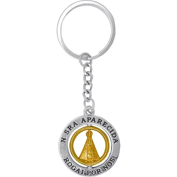 15184819567-ch-124.jpg CHAVEIRO N. SENHORA APARECIDA GIRATÓRIO COM DOURADO