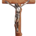 CRUCIFIXO RESINA COM CRISTO METAL 18 CM