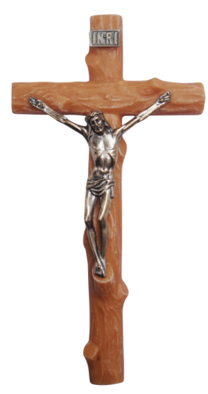 CRUCIFIXO RESINA COM CRISTO METAL 18 CM