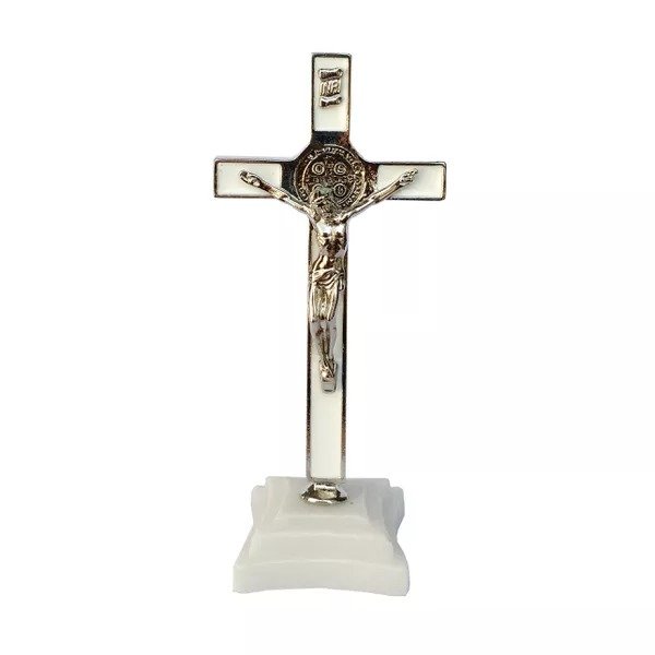 CRUCIFIXO SÃO BENTO COM BASE 12CM