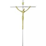 CRUCIFIXO ESTILIZADO AÇO 28X17 CM