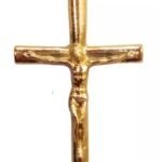 CRUCIFIXO TRONCO DOURADO 4X2,2 CM 009