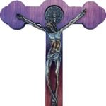 CRUCIFIXO PAREDE MDF COM CRISTO METAL 15,5CM