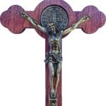 CRUCIFIXO PAREDE MDF COM CRISTO METAL 10,5CM