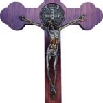CRUCIFIXO PAREDE MDF COM CRISTO METAL 20,5CM