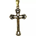 CRUCIFIXO 4X2,2 CM OURO VELHO VAZADO