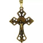 CRUCIFIXO 4X2,6 CM OURO VELHO
