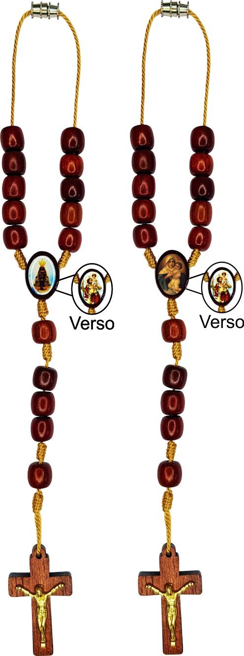 DEZENA DE MADEIRA COM SANTO NO TRIANGULO PARA CARRO