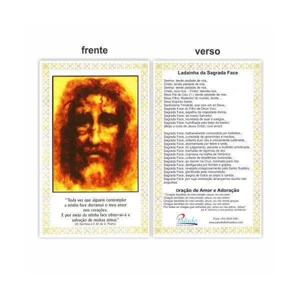 15190636910-di-127.jpg CARTÃO POSTAL SAGRADA FACE 10X15 CM
