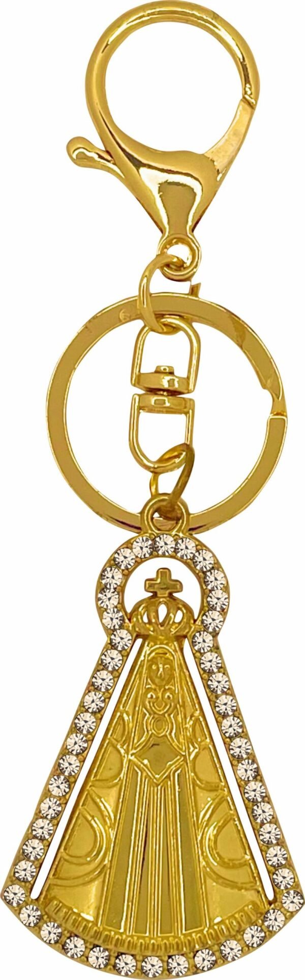 CHAVEIRO N SENHORA APARECIDA DOURADO COM STRASS
