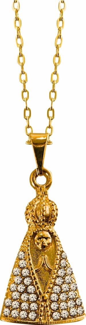 15194574765-fo-115.jpg GARGANTILHA FOLHEADA A OURO APARECIDA RODIUM MF118