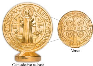 MEDALHÃO DE MESA DOURADO - SÃO BENTO