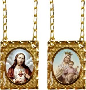 ESCAPULÁRIO DOURADO COLORIDO
