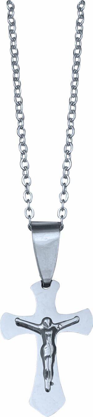 CORRENTE COM CRUCIFIXO AÇO INOX