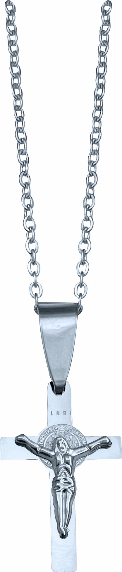 CORRENTE C/ CRUCIFIXO S. BENTO AÇO INOX 316