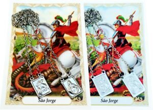 ESCAPULÁRIO AÇO INOX S JORGE ENCARTELADO