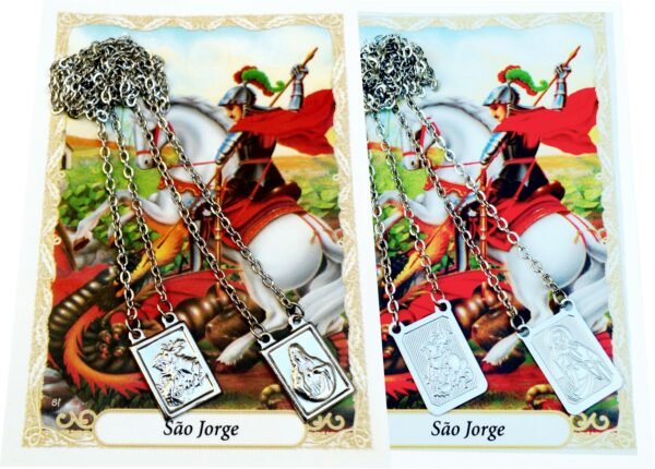 ESCAPULÁRIO AÇO INOX S JORGE ENCARTELADO
