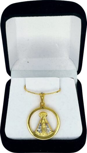 CORRENTE COM PINGENTE N SENHORA APARECIDA REDONDO CX VELUDO