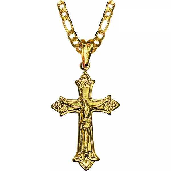 CORRENTE COM CRUCIFIXO 3,3X2,2CM F OURO