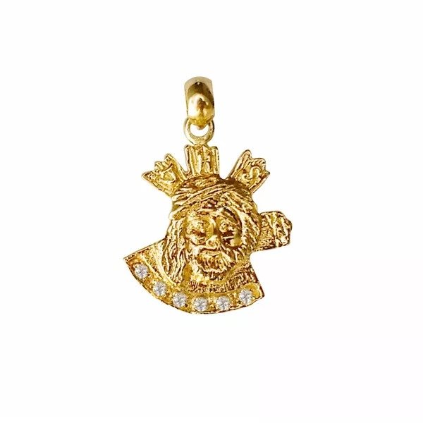 SAGRADA FACE FOLHEADA A OURO STRASS