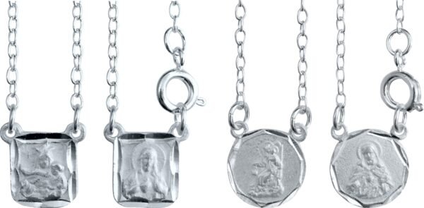 ESCAPULÁRIO FOLHEADO PRATA VÁRIOS MODELOS