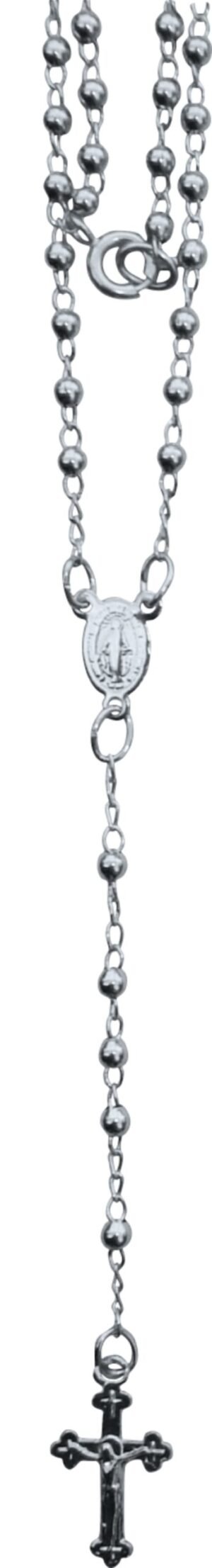 TERÇO PESCOÇO PRATEADO