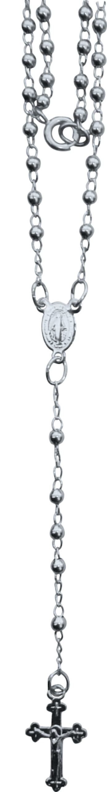 TERÇO PESCOÇO PRATEADO