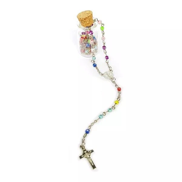 TERÇO GARGANTILHA COLORIDO - GARRAFINHA