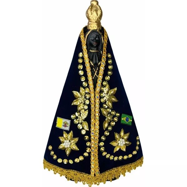 IMAGEM APARECIDA MANTO COM CAIXA 32 CM