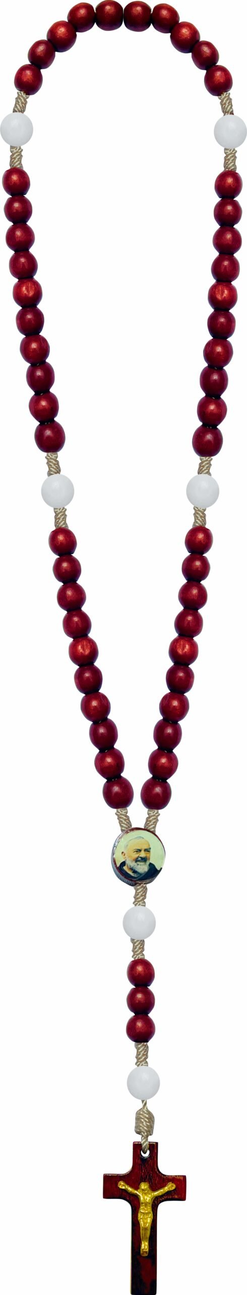 TERÇO MADEIRA PADRE PIO