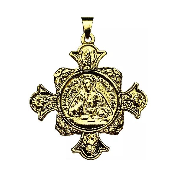 CRUZ MEDALHA DO APOSTOLADO DOURADA