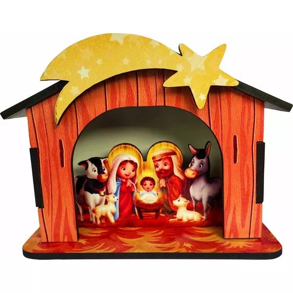 PRESÉPIO CASA 9,5X12CM MDF