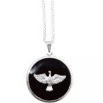 GARGANTILHA FOLHEADO A  PRATA ESPÍRITO SANTO MF4