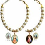 PULSEIRA PÉROLA 8MM COM MEDALHA DUPLA FACE