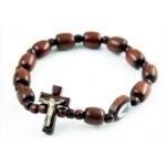 PULSEIRA MADEIRA CRUZ E MEDALHA N S APARECIDA
