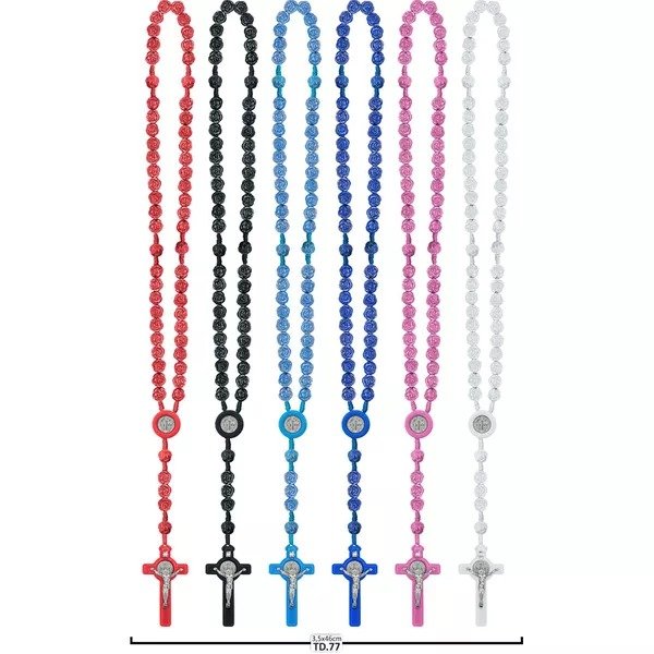 TERÇO BOTÃO DE ROSAS 10 MM