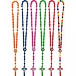 TERÇO BOTÃO DE ROSAS 10MM CORES CÍTRICAS - CORES SORTIDAS