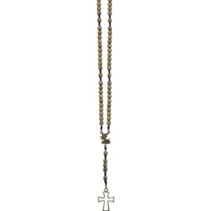 TERÇO MADEIRA SÃO MIGUEL COM CRUZ VAZADA