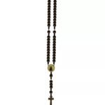 TERÇO MADEIRA TRIÂNGULO RESINADO GRANDE APARECIDA