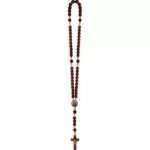 TERÇO MADEIRA NO CORDÃO SANTA CHAGAS