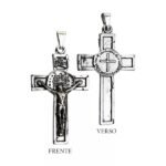 CRUCIFIXO COM MEDALHA SÃO BENTO ORIGINAL DUAS CRUZES 4,8X3 CM
