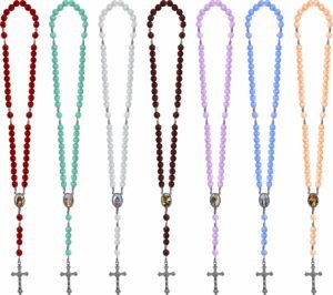 TERÇO ACRÍLICO 6MM COM TRIÂGULO RESINADO CORDÃO