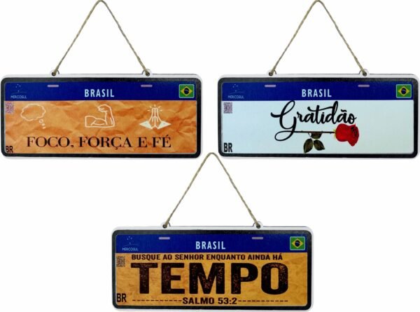PLACA MDF COM MENSAGENS - CARRO
