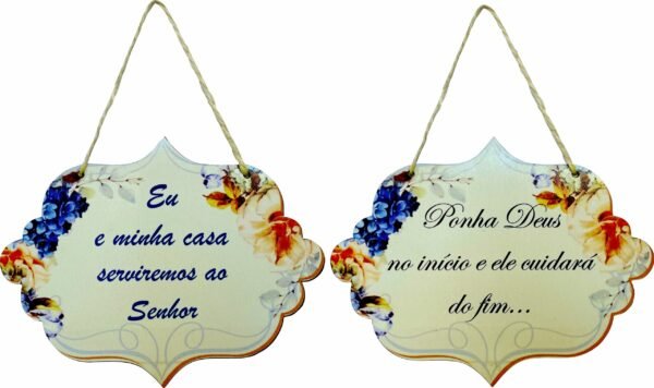 PLACA MDF MENSAGENS ARABESCO