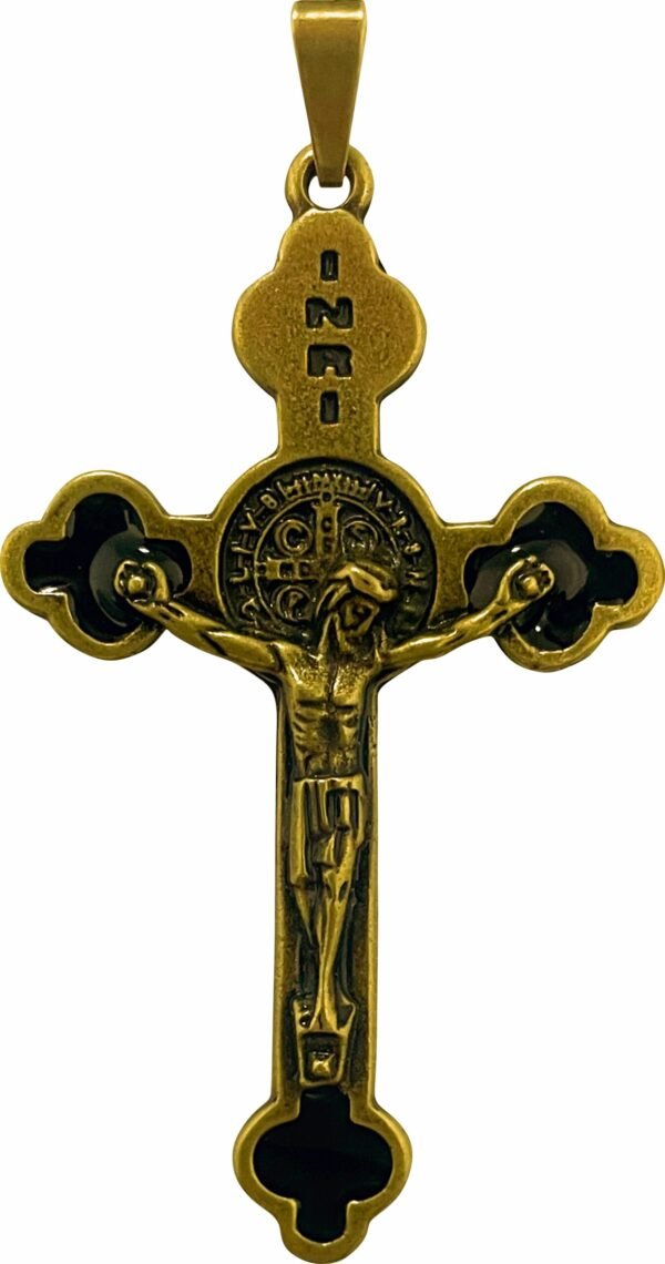 CRUCIFIXO SÃO BENTO OURO VELHO 5,5X3,3CM